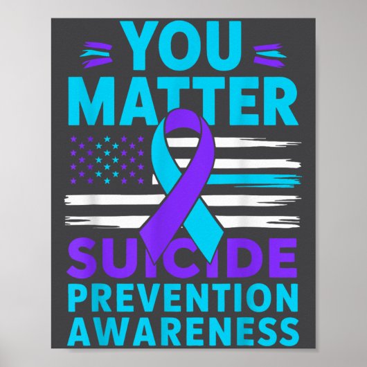 Poster You Suicide Prevention Awareness Teal Purple Ribbo (Devant)