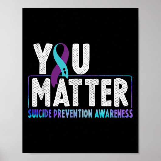 Poster You - Suicide Prevention Teal Purple Awareness Rib (Devant)