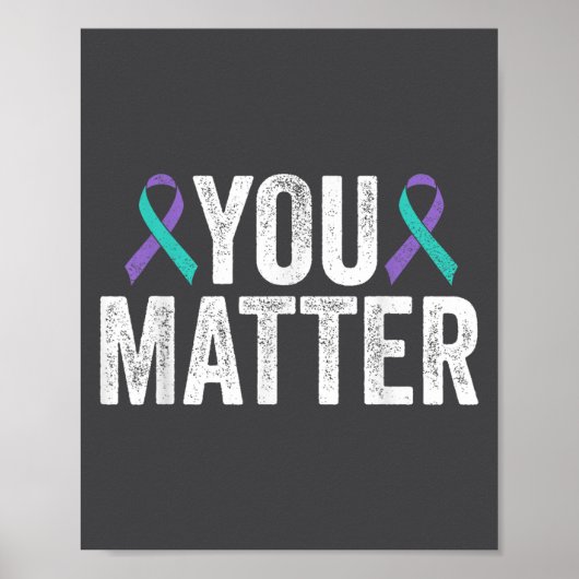 Poster You - Suicide Prevention Teal Purple Awareness Rib (Devant)