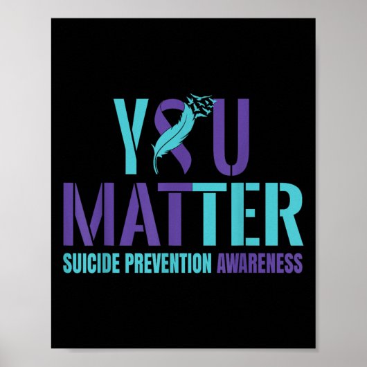 Poster You - Suicide Prevention Teal Purple Awareness Rib (Devant)
