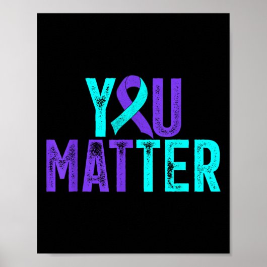 Poster You - Suicide Prevention Teal Purple Awareness Rib (Devant)