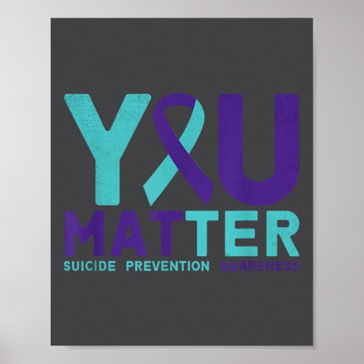 Poster You - Suicide Prevention Teal Purple Awareness Rib (Devant)