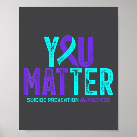Poster You - Suicide Prevention Teal Purple Awareness Rib (Devant)