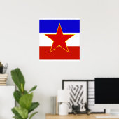 Poster Yougoslavie Drapeau de haute qualité (Bureau à domicile)
