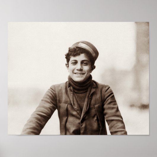 Poster Young Bike Messenger - 1912 - Lewis Hine (Devant)