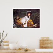 Poster Young Lady & Her Pet Carlin en bateau par James Ti (Cuisine)