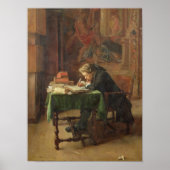 Poster Young Man Writing, 1852 (Devant)