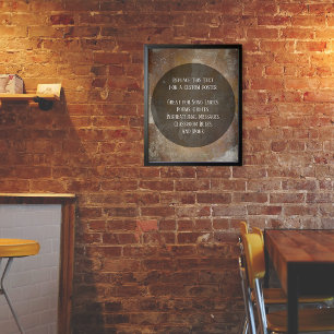 Poster Your Favorite Quote Brown & White Grunge