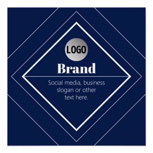 Poster Your Logo & Customizable Modern Design | Navy Blue (Devant)