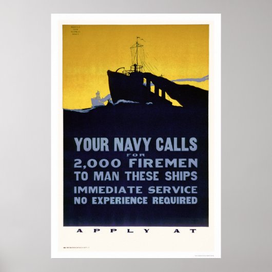 Poster Your Navy Calls - Firemen Needed (US02298) (Devant)