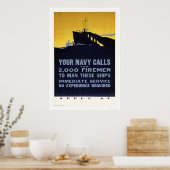 Poster Your Navy Calls - Firemen Needed (US02298) (Cuisine)