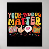 Poster Your Words Speech Therapy Language Pathologist Slp (Devant)