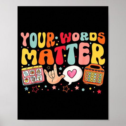 Poster Your Words Speech Therapy Language Pathologist Slp (Devant)