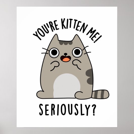 Poster You're Kitten Me Seriously Funny Cat Pun (Devant)