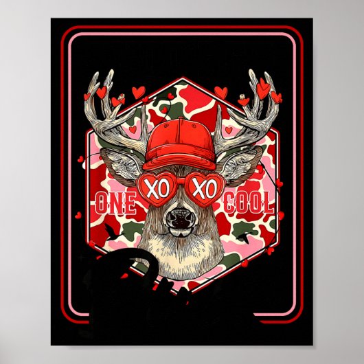 Poster You're One Cool Buck Camouflage Valentine's Day Hu (Devant)