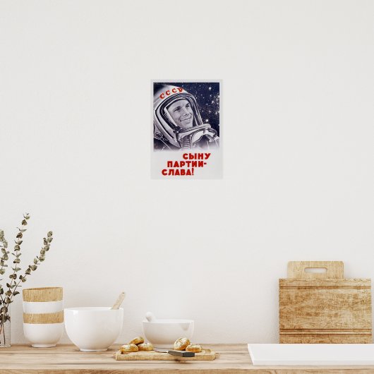 Poster Youri Gagarine - Propagande spatiale soviétique (Cuisine)