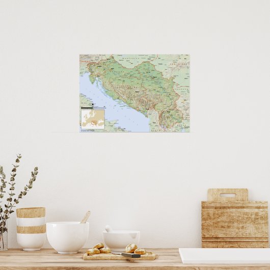 Poster YU mapa hrvatski (Cuisine)