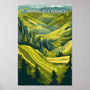 Poster Yuanyang Rice Terrasses Chine Voyage