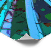 Poster Yucca Op Art en Turquoise (Coin)