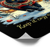 Poster Yule Cat Keep It Cozy Funny Winter Quote (Coin)