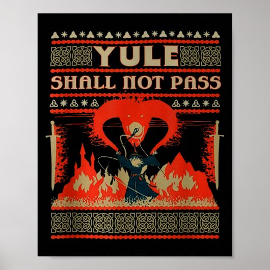 Poster Yule Shall Not P Fantasy Wizard Holiday Pun  (Devant)