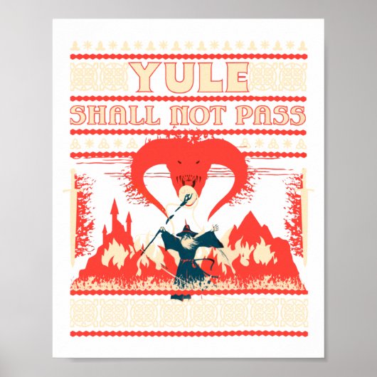 Poster Yule Shall Not P Fantasy Wizard Holiday Pun Funny (Devant)