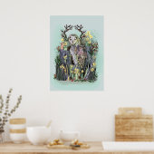 Poster Yule Winter Solstice Chouette À Grange Avec Runes (Cuisine)