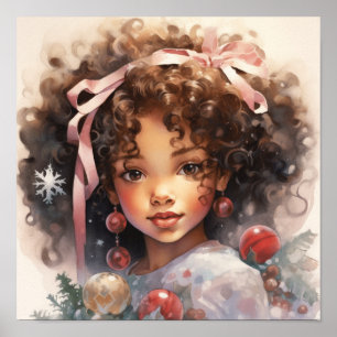 Poster Yuletide Elegance - Beauté des enfants noirs