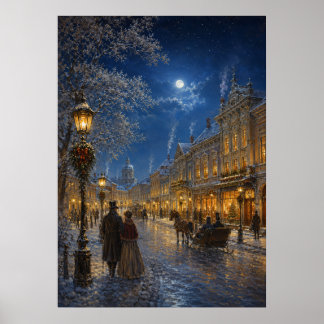Poster Yuletime City IV - Rue d'hiver Ornée