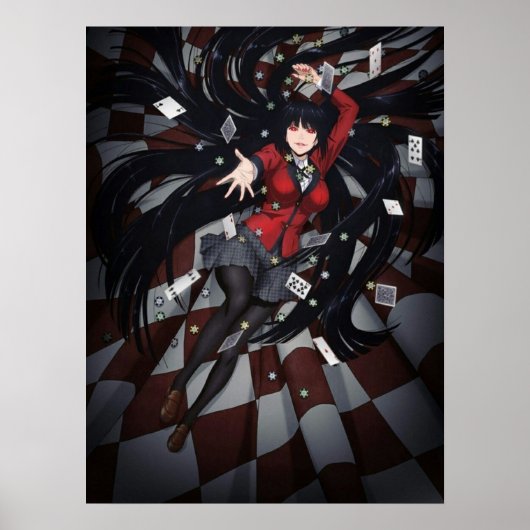 Poster Yumeko Jabami école de jeu kakegurui anime mang (Devant)