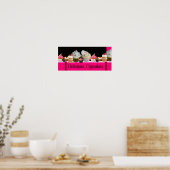 POSTER YUMMY CUPCAKES DESERT SHOP/ ROSE NOIR BLANC (Cuisine)