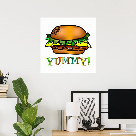 Poster Yummy Hamburger (Bureau à domicile)