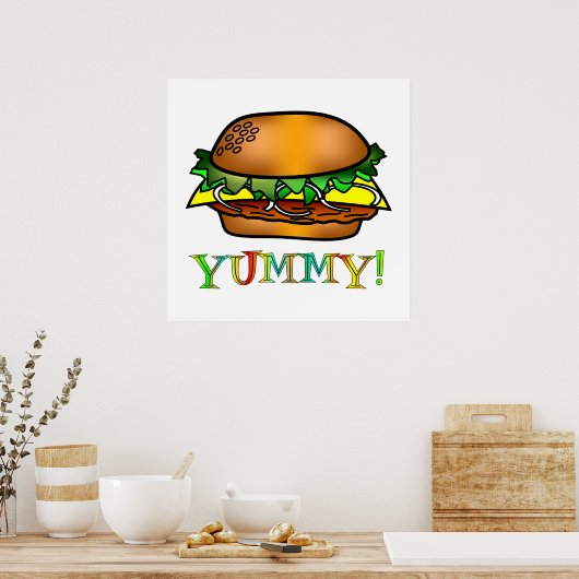 Poster Yummy Hamburger (Cuisine)