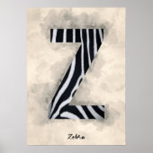 Poster Z est pour Zebra (Devant)