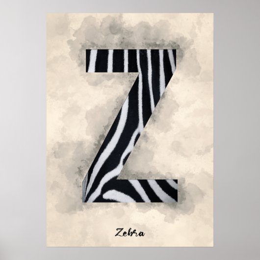 Poster Z est pour Zebra (Devant)