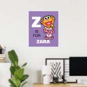 Poster Z est pour Zoe | Ajouter Votre Nom (Bureau à domicile)