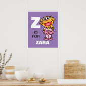 Poster Z est pour Zoe | Ajouter Votre Nom (Cuisine)