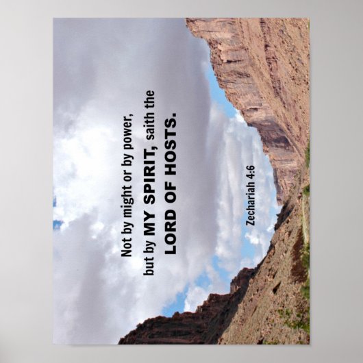 Poster Zacharie 4:6 Ni par la force, ni par la puissance. (Devant)
