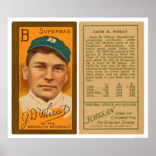 Poster Zack Blé Brooklyn Superbas Baseball 1911