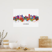 Poster Zagreb Croatie Skyline (Cuisine)