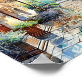 Poster Zagreb Croatie Voyage Aquarelle Art Imprimer (Coin)