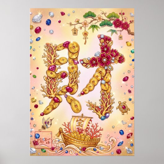 Poster Zai: Good fortune and wealth260030004 (Devant)
