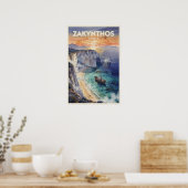 Poster Zakynthos Grèce Voyage Rétro (Cuisine)