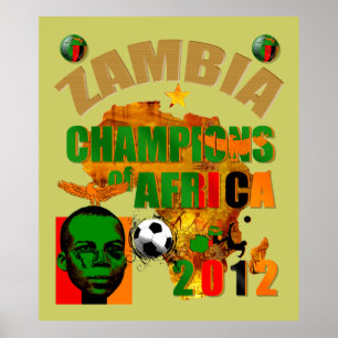 Poster Zambie Champions de la Coupe d'Afrique des Nations