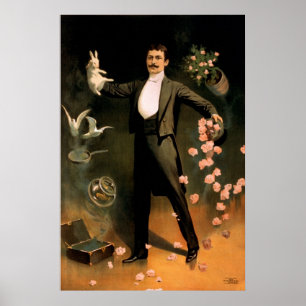 Poster Zan Zig en concert avec le lapin et les roses