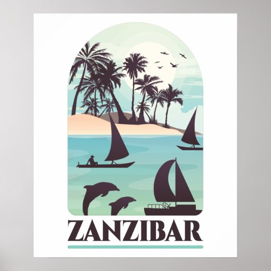 Poster Zanzibar Afrique Vintage Wall Art (Devant)