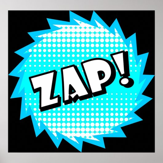 Poster Zap onomatopoeia utilisé dans la culture de la ban (Devant)