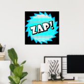 Poster Zap onomatopoeia utilisé dans la culture de la ban (Bureau à domicile)