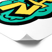 Poster ZAP speech bubble word, hand drawn illustration (Coin)