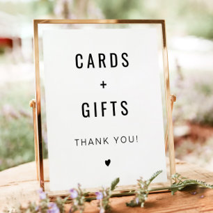 Poster ZARA Moderne Minimaliste Cartes et Cadeaux Mariage